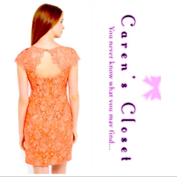 Vince Camuto  Peach Lace Party Cocktail Dress - Picture 9 of 9